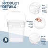 Domensi 6 Pcs Clear Square Bucket with Lid Food Ice
