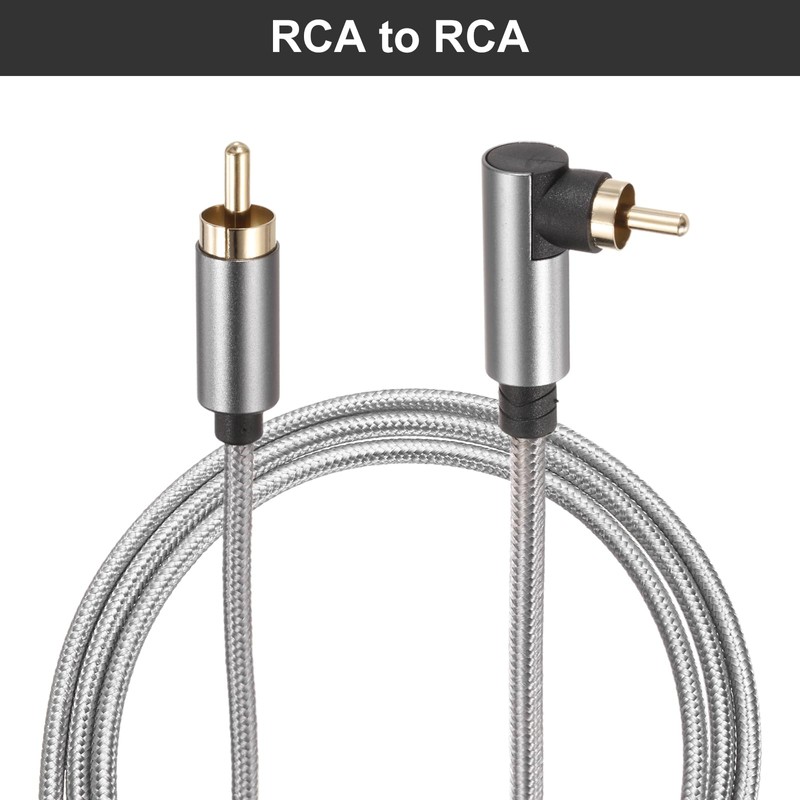 DMiotech 90 Degree RCA Cable 33ft, RCA Subwoofer Cable Dual