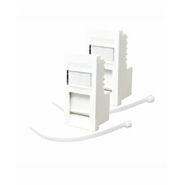 Evoges RJ45 Cat6 Outlet Module UTP 25mm x 50mm 1Gbps High Speed Ethernet Networking for Office, Data Centers, and Homes (Pack of 2, White)