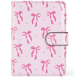 Passport Holder for Travel Essentials, RFID Blocking Passport Wallet Cover with Magnetic Closure, Passport Book Holders for Women and Men (Pink Bow)