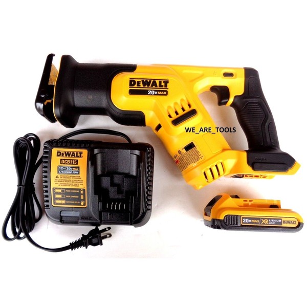 New Dewalt 20V DCS387 Compact Reciprocating Saw, (1) DCB203 Battery,  Charger