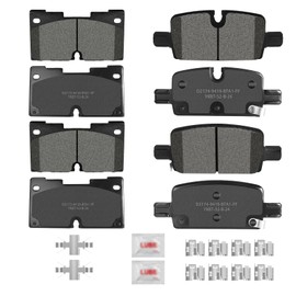 ACB ZONE Front and Rear Disc Brake Pads Set Ceramic w/Hardware Replacement for Gmc Sierra 1500 2019 2020 2021 2022/ Sierra 1500 Limited 2022/ Yukon Xl 2021-2024/ Yukon 2021-2023