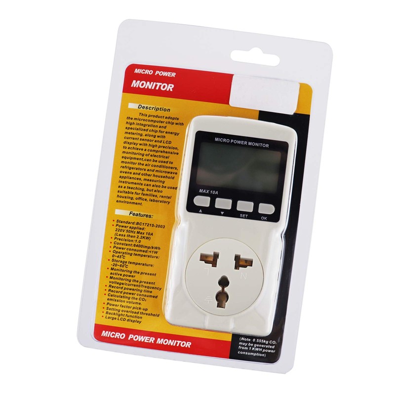 Plug-in Socket Design Power Meter Energy Watt Voltage Current Frequency