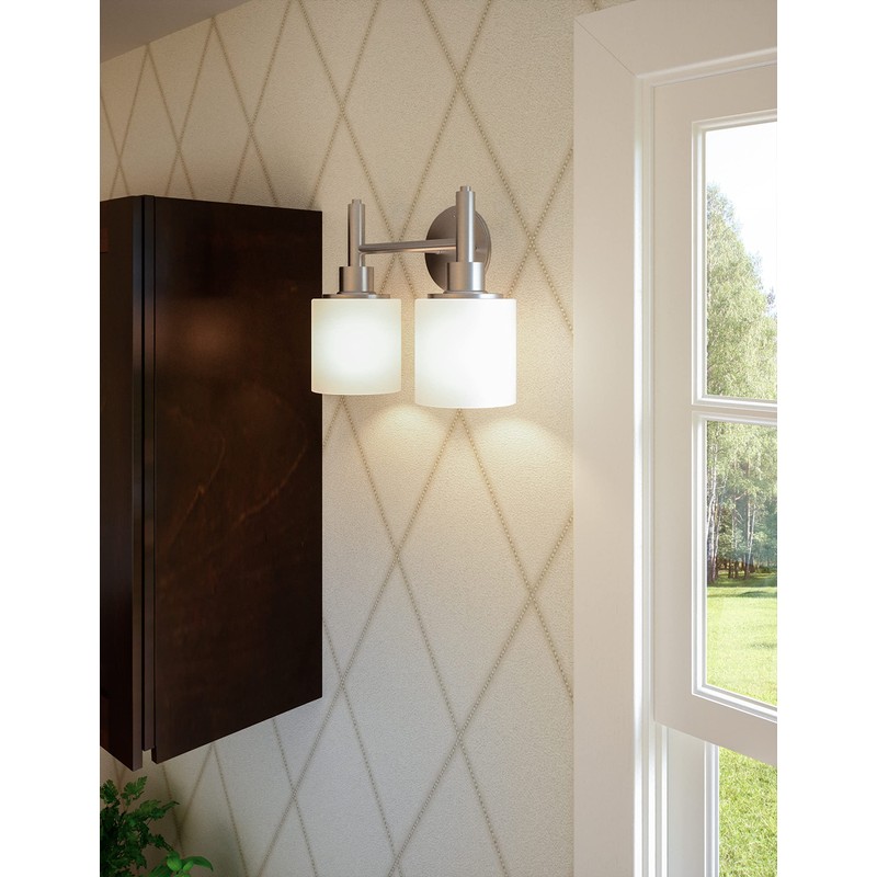 Design House 556191 Aubrey Transitional 2-Light Indoor Wall Light Dimmable