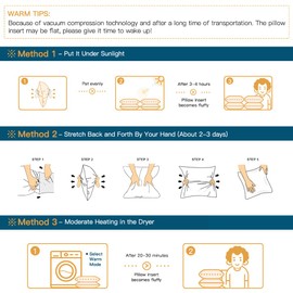 OTOSTAR Pack of 2 Throw Pillow Inserts, 22 x 22 Square Cushion Inner Soft Fluffy Plump Stuffer Cushion Pads White Decorative Pillow Inserts