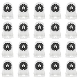PATIKIL T8 Lamp Holder, 50pcs Non-shunted Tombstone Light Socket G13 Base for LED Integrated Fluorescent Tube Replacements, White Black