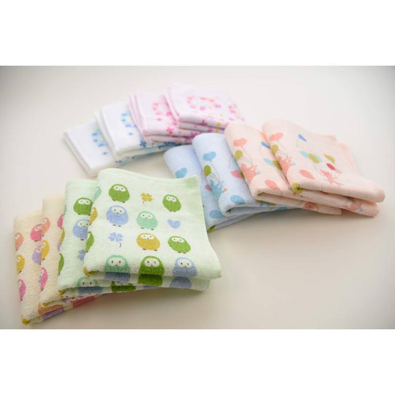 Kosugizen SV-0200-12 Everyday Print Face Towel (Smile), 13.4 x 31.5