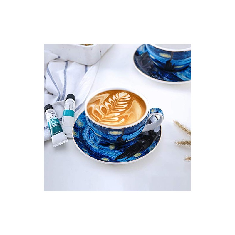 Coffeezone Vincent Van Gogh Art The Starry Night Porcelain Latte