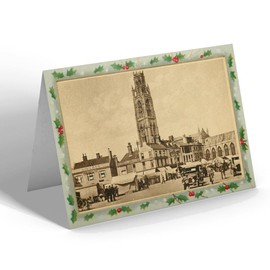 CHRISTMAS CARD - Vintage Lincolnshire - The Market Place, Boston