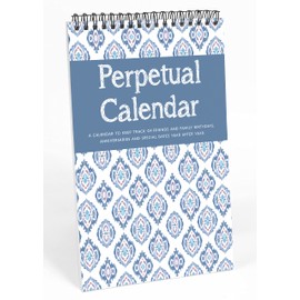 Inkdotpot Ikat Perpetual Calendar, Important Dates to Remember- 6x9 Monthly and Daily Wall Hanging Journal for Special Days- Birthdays- Anniversaries Book Birthday Gift Planner Organizer