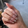 ASOMI 24 Pieces French Tip Press On Nails Medium Almond