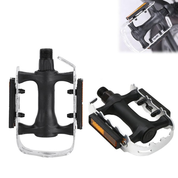 Bicycle Pedals, Non-Slip MTB Pedals Made of Aluminium with Reflectors,