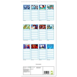 Familienplaner 2025 - Herzenswelten mit 5 Spalten (Wandkalender, 21 cm x 45 cm), CALVENDO
