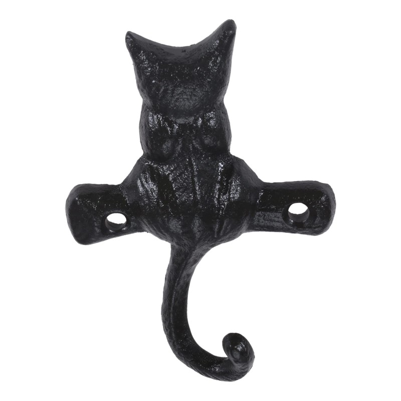 dophee 2PCS Cast Iron Cat Hooks, Heavy Duty Wall Mounted