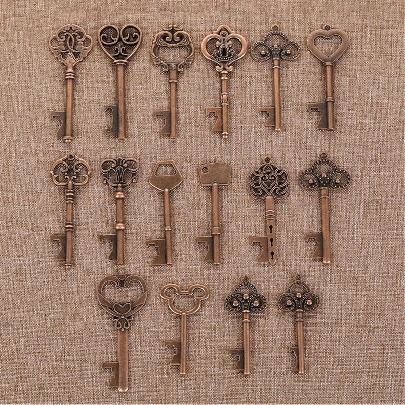 25pcs Bottle Opener Retro Metal Key Bottle Opener with Tag