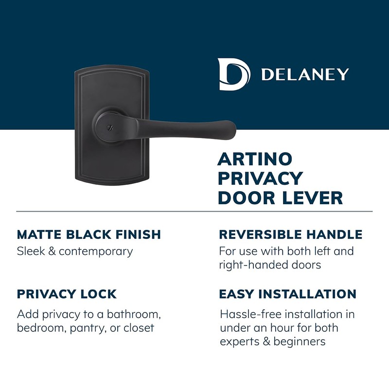 Delaney Callan Hardware Artino Privacy Door Handle, Fits Door 1-3/8