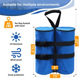 Kitwing 240 lbs Canopy Weights Sand Bags for Pop up Canopy Tent, 1680D Heavy Duty Plus Size Sand Bags for Canopy Legs, Outdoor Sun Shelter Canopy,Gazebo,Patio Umbrella,Set of 4 (Blue)