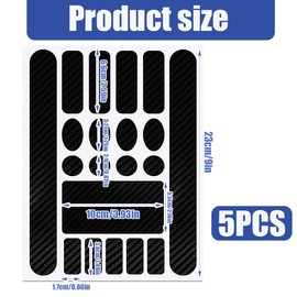 IKOPFLN Pack of 5 Bicycle Frame Protection Carbon Stickers, Bicycle Sticker, Bicycle Chainstay Sticker, Protective Film Frame Protection, Paint Protection Film, Carbon Frame Protector (Black), a