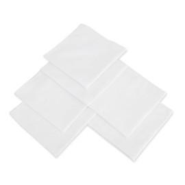 Qianyu Pack of 6 Handkerchiefs for Men High Quality Pure Cotton Soft Plain White Without Pattern Thin and Lightweight Handkerchiefs Large Handkerchiefs Pocket Squares for Men and Women 35.6 cm, White