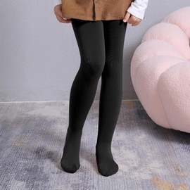 Century Star Fleece Lined Tights for Girls Winter Tights Ballet Dance Toddler Tights Warm Leggings for Girls Thick Pantyhose Black 11-13 Years