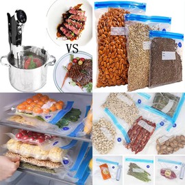 Mantianstar 18pcs Sous Vide Bags 2 Sizes Large and Medium Mixed Vacuum Sealer Bags BPA Free Reusable Vacuum Seal Bag Keep Food Flesh