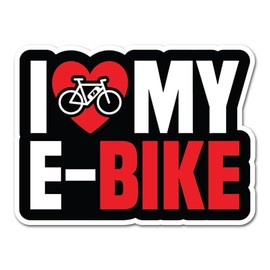 2 x 10 cm Vinyl-Aufkleber "I Love My E-Bike" – E-Bike-Elektro-Mountainsport-Witz, lustiger Biker, Reiter, Wald, Reisen, Scrapbook, Aufkleber #82552