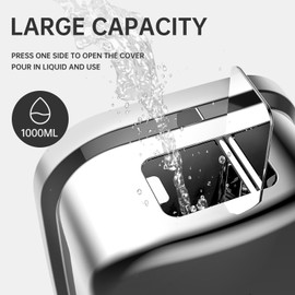 PLUSSEN Wall Mounted Soap Dispenser, 800 ml Stainless Steel Soap Dispenser, Wall Mounted, Hygienic Easy Push Soap Dispenser, Polished Stainless Steel