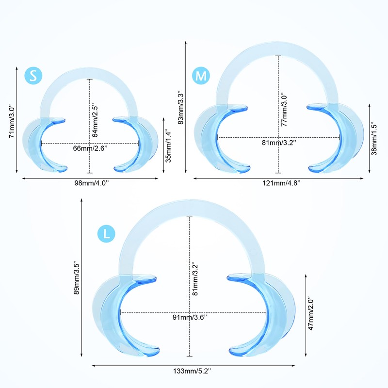 Quacc 3 PCS Dental Cheek Retractor Mouth Opener Size S