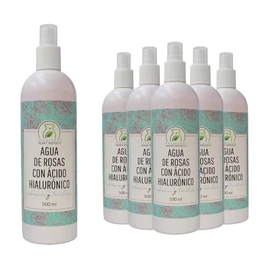 Agua De Rosas Con Acido Hialuronico Limpia (Pack 6)