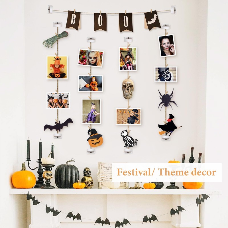 Emfogo Pictures Wall Decor, Wood Hanging Photo Display DIY Decor