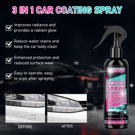 2PCS 3 in 1 Ceramic Car Coating Spray, Paintcoat Spray, 2025 Upgrade Multi-Functional Coating Agent Long-lasting gloss for Cars