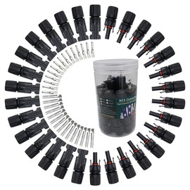 TOMSHIELE MC4 Connectors Connector for Outdoor and Solar Power Systems, IP67 Waterproof Solar Panel Connector, 15 Pairs (Male/Female) Solar Cable Connectors, Providing Reliable PV Solar Power