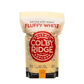 Colby Ridge Fluffy White Gourmet Craft Popped Gluten Free Popcorn Snack Sized Large Pouch (2 Gallons = 34 Cups)