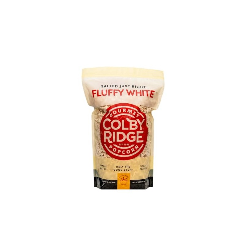 Colby Ridge Fluffy White Gourmet Craft Popped Gluten Free Popcorn