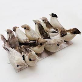 Attuslla 12 PCS Artificial Simulation Birds Fake Birds Mini Bird Decorative Artificial Feather Birds for Bird Model Crafts, Home Ornaments Garden Wedding Decoration