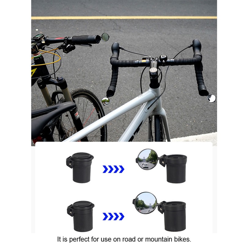 Bike Handlebar Rearview Mirror Bicycle Bar End Mirror 360 Degree