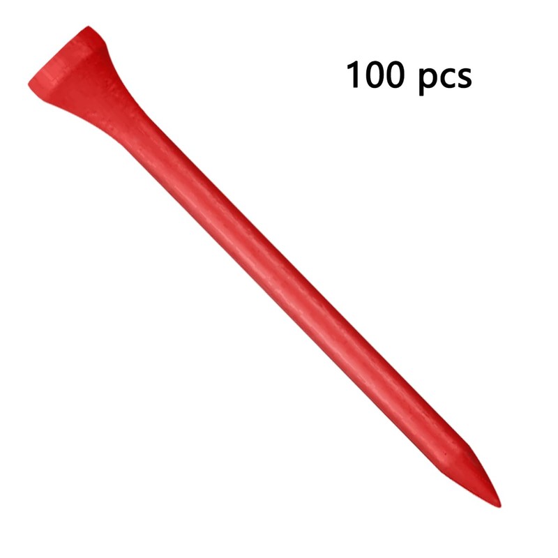 Zivisk Wooden Golf Tees 2-3/4" 100 Count 70mm Red