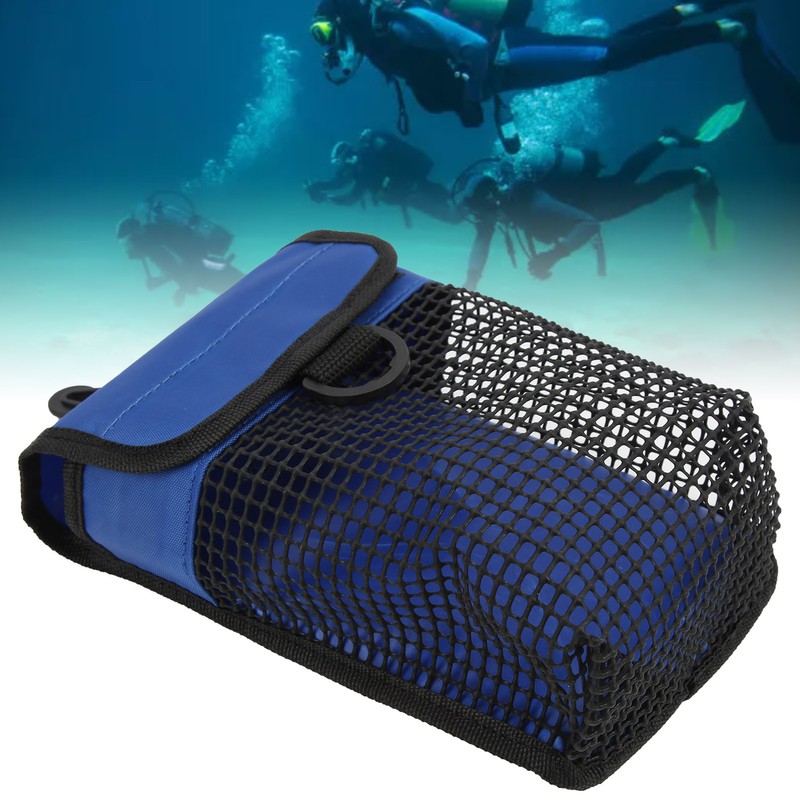 21x14cm Portable Diving Mesh Gear Bag with Hang Buckle Lightweight
