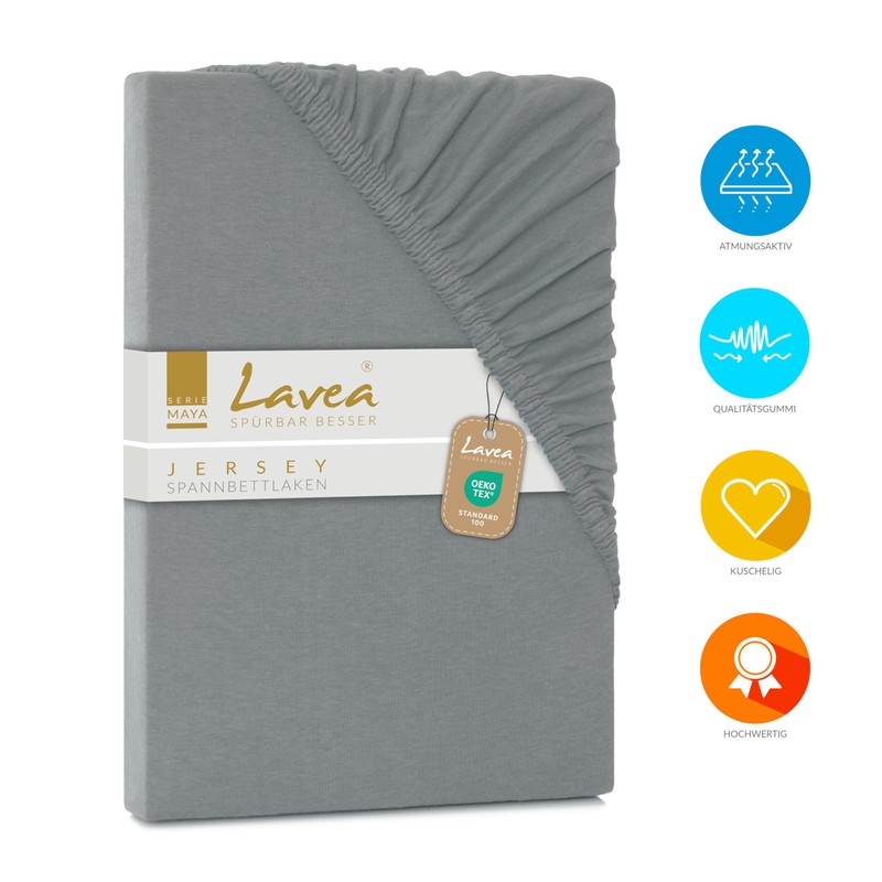 Lavea Jersey Fitted Sheet 140-160 x 200 cm - 40