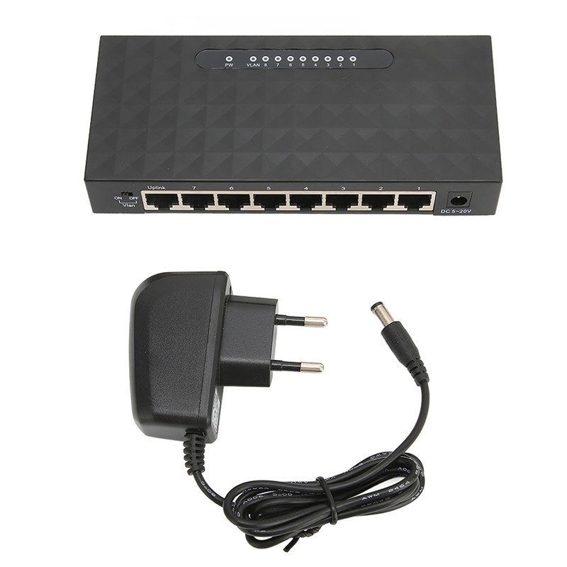 Network Switch Gigabit 1000Mps 8 Ports Self Adaptive Switch Ethernet