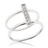 Sovats Two Band Ring For Women Set With White Cubic