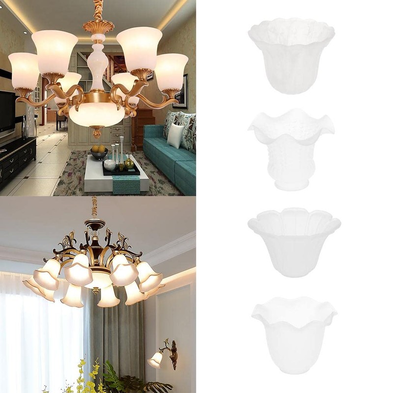 SM SunniMix Frosted Floral Replacement Chandelier Fan Shades #1