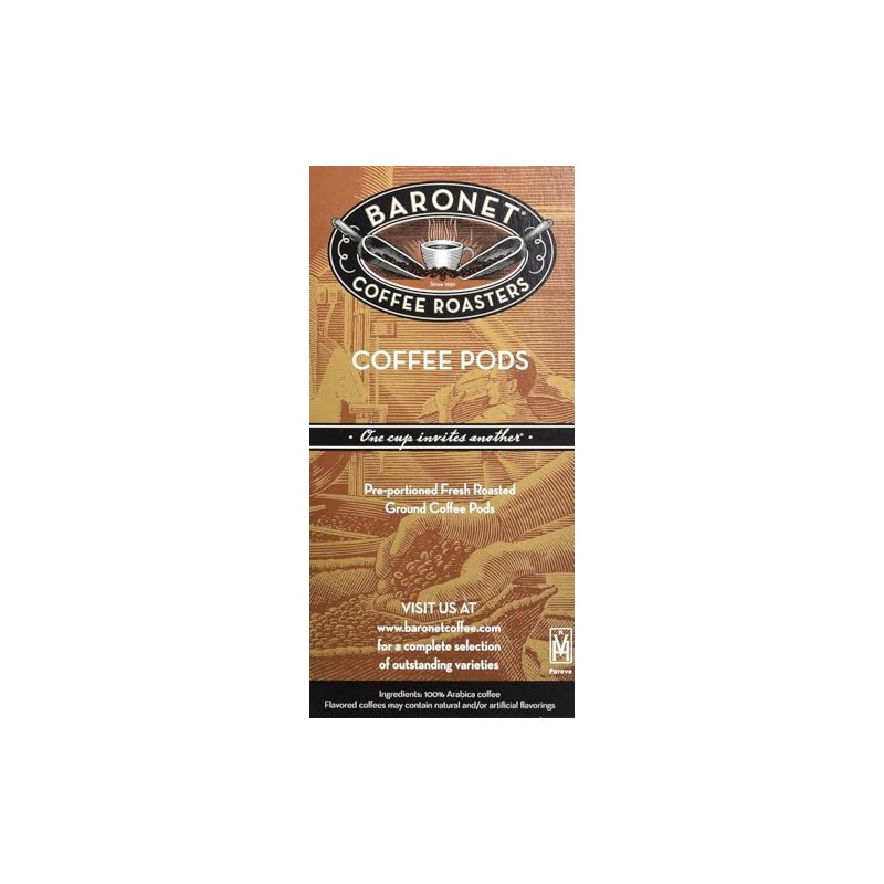 Baronet Coffee Organic ESE Espresso Pods - Espresso Roast ,