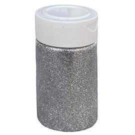 Shimmering Glitter Powder Glitter Powder for Crafts and Embellishing Cards, Colourful Glitter for Decoration (Silver 100 g Shaker Tin)