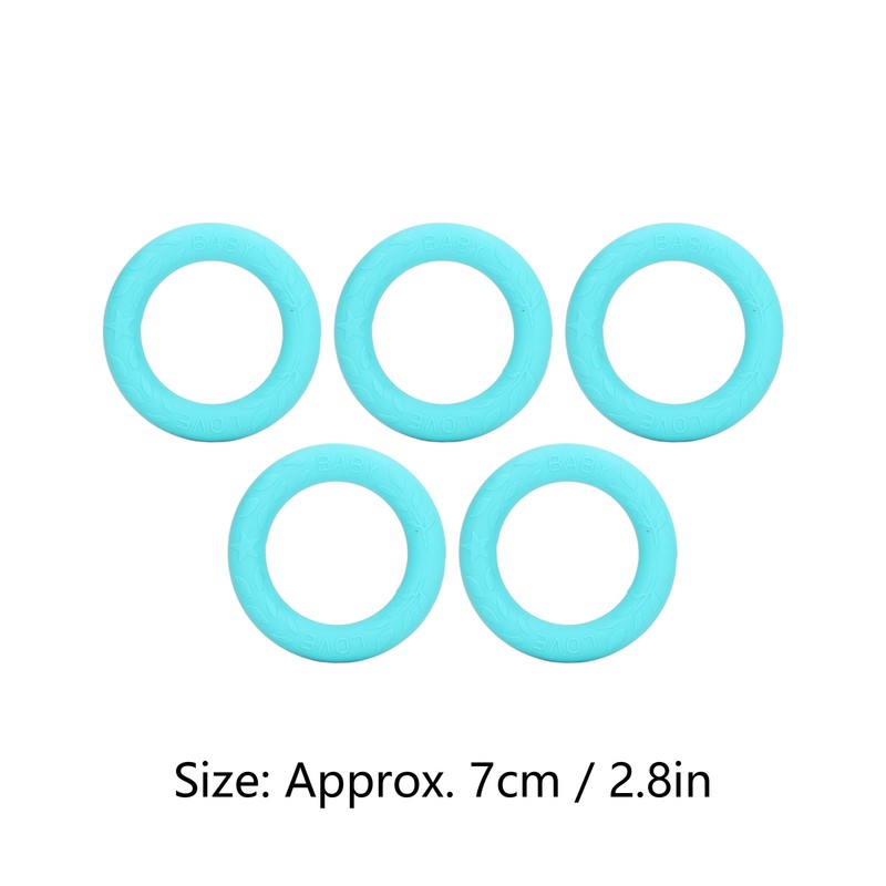 5pcs Baby Soft Silicone Teething Ring Toy Infant Safe Elastic