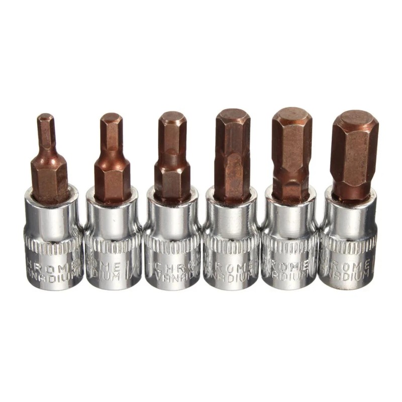 Maxhanest Aluminium Alloy Metric 1/4" Drive Hex Bit Socket Set