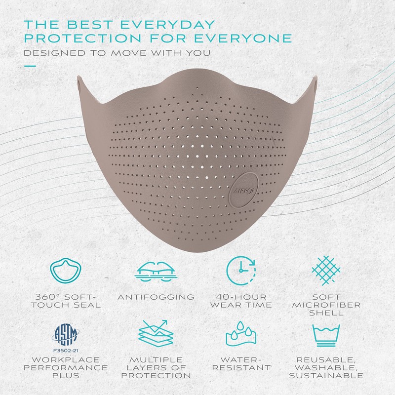 Airpop Original Reusable Face Mask, 4 Replacement Filters Included, Multi