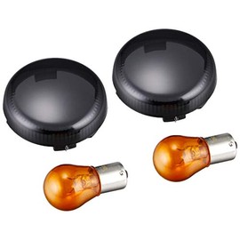 Kijima HD-01288 Motorcycle Turn Signal Lens Harley Dark Smoke Bullet Type Turn Signal Set of 2