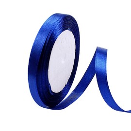 Dark Blue Satin Ribbon 10mm, 23 Meters Dark Blue Fabric Ribbons Double Sided Silk Ribbons for Gift Wrapping, Crafting, Hair Bows, Balloons, Sewing, Wreaths, Cakes, Wedding Party, Christmas Decoration