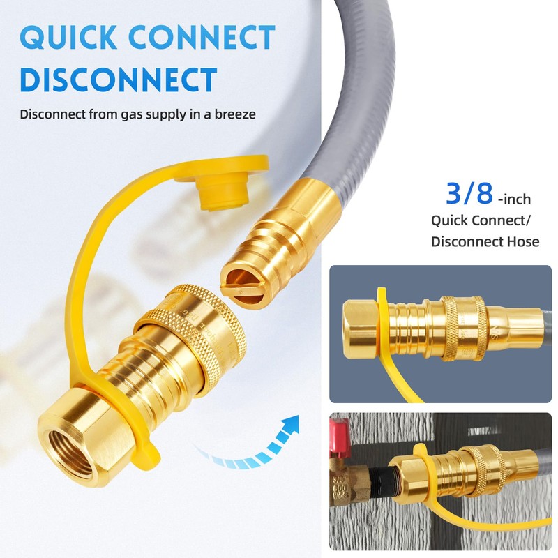 GasSaf 6FT 3/8" ID Natural Gas Hose, Natural Gas Grill